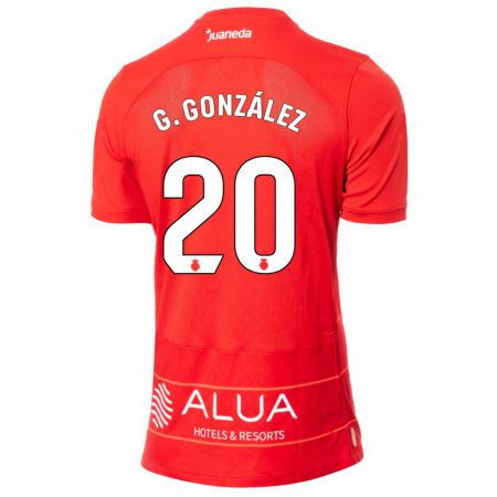 Kandiny Enfant Maillot Giovanni González #20 Rouge Tenues Domicile 2023/24 T-Shirt