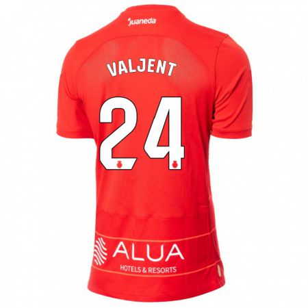 Kandiny Enfant Maillot Martin Valjent #24 Rouge Tenues Domicile 2023/24 T-Shirt