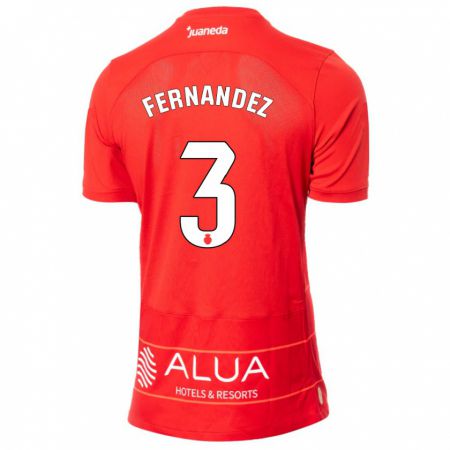 Kandiny Enfant Maillot Marcos Fernández #3 Rouge Tenues Domicile 2023/24 T-Shirt