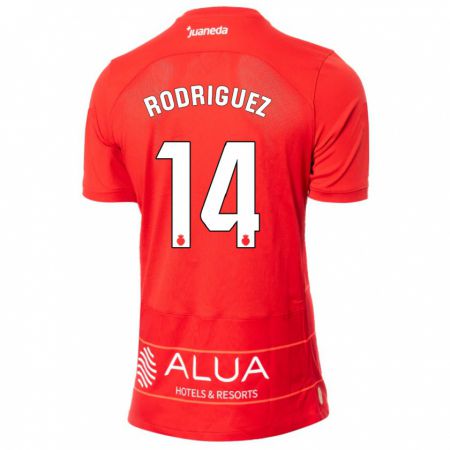 Kandiny Enfant Maillot Diego Rodríguez #14 Rouge Tenues Domicile 2023/24 T-Shirt