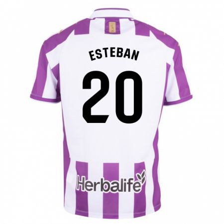 Kandiny Enfant Maillot Sergio Esteban #20 Violet Tenues Domicile 2023/24 T-Shirt