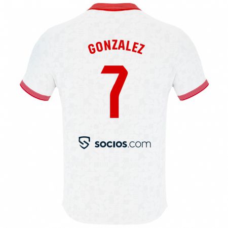 Kandiny Enfant Maillot Juan González #7 Blanc Tenues Domicile 2023/24 T-Shirt