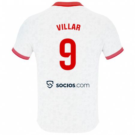Kandiny Enfant Maillot Iker Villar #9 Blanc Tenues Domicile 2023/24 T-Shirt