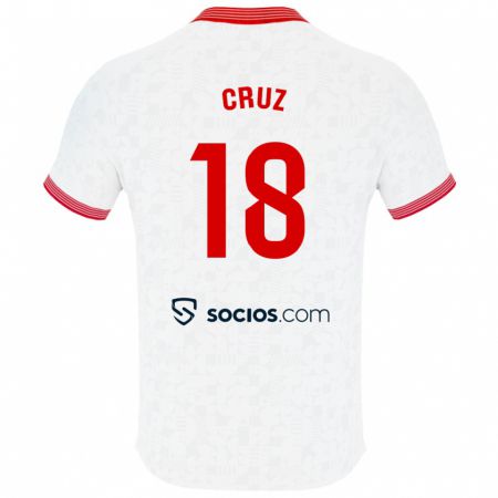 Kandiny Enfant Maillot Jesús Cruz #18 Blanc Tenues Domicile 2023/24 T-Shirt