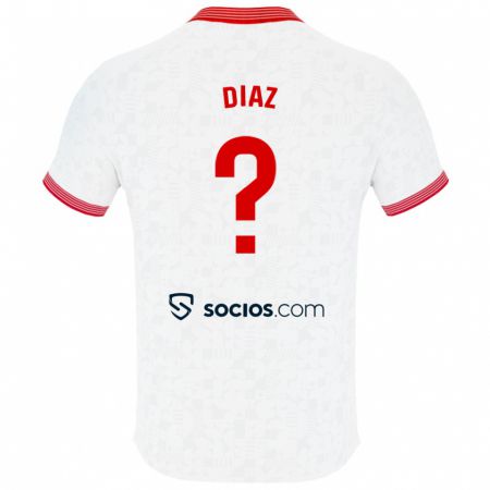 Kandiny Enfant Maillot Álvaro Díaz #0 Blanc Tenues Domicile 2023/24 T-Shirt