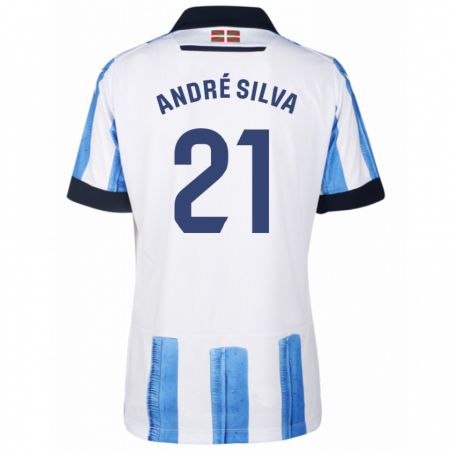 Kandiny Enfant Maillot André Silva #21 Bleu Blanc Tenues Domicile 2023/24 T-Shirt