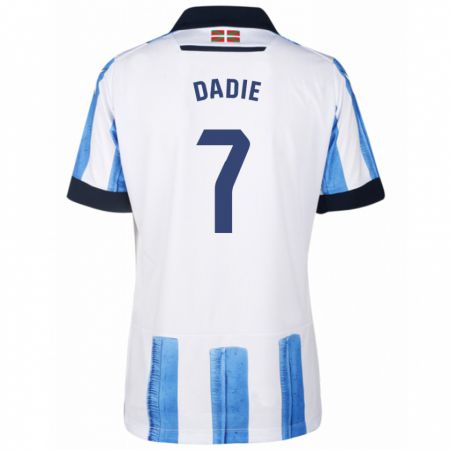 Kandiny Enfant Maillot Alberto Dadie #7 Bleu Blanc Tenues Domicile 2023/24 T-Shirt