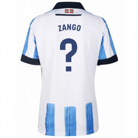 Kandiny Enfant Maillot Adrián Zango #0 Bleu Blanc Tenues Domicile 2023/24 T-Shirt