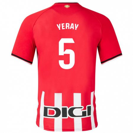 Kandiny Enfant Maillot Yeray Álvarez #5 Rouge Tenues Domicile 2023/24 T-Shirt
