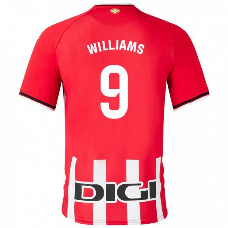Kandiny Enfant Maillot Iñaki Williams #9 Rouge Tenues Domicile 2023/24 T-Shirt