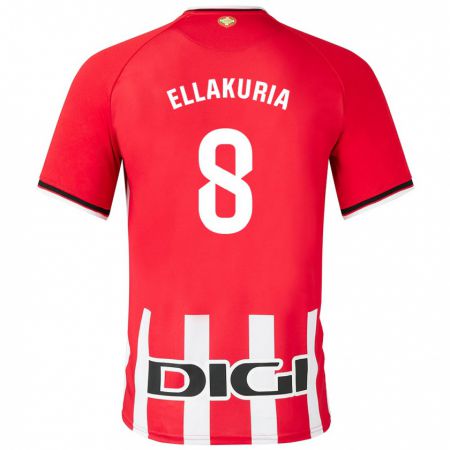 Kandiny Enfant Maillot Eneko Ellakuria #8 Rouge Tenues Domicile 2023/24 T-Shirt