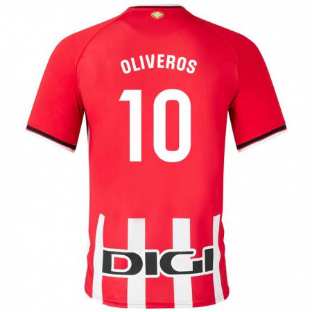 Kandiny Enfant Maillot Aimar Oliveros #10 Rouge Tenues Domicile 2023/24 T-Shirt