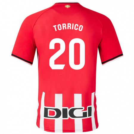 Kandiny Enfant Maillot Aitor Torrico #20 Rouge Tenues Domicile 2023/24 T-Shirt