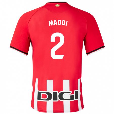 Kandiny Enfant Maillot Maddi Torre Larrañaga #2 Rouge Tenues Domicile 2023/24 T-Shirt