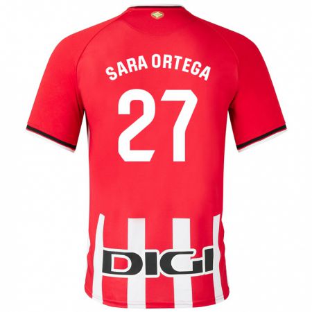 Kandiny Enfant Maillot Sara Ortega Ruiz #27 Rouge Tenues Domicile 2023/24 T-Shirt