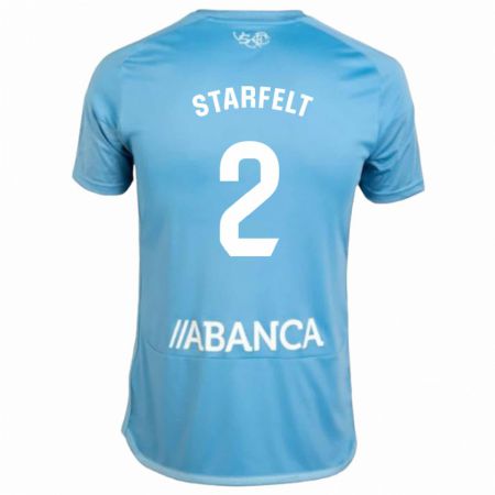 Kandiny Enfant Maillot Carl Starfelt #2 Bleu Tenues Domicile 2023/24 T-Shirt