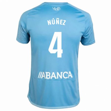 Kandiny Enfant Maillot Unai Núñez #4 Bleu Tenues Domicile 2023/24 T-Shirt