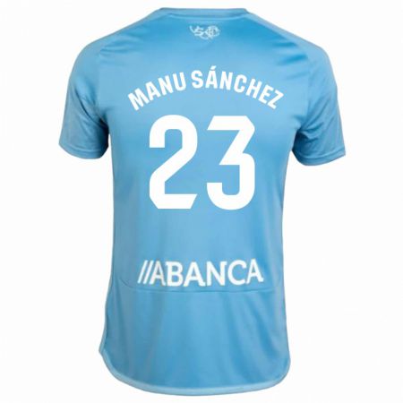 Kandiny Enfant Maillot Manu Sánchez #23 Bleu Tenues Domicile 2023/24 T-Shirt