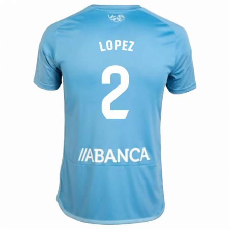 Kandiny Enfant Maillot Iván López #2 Bleu Tenues Domicile 2023/24 T-Shirt