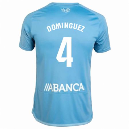 Kandiny Enfant Maillot Javi Domínguez #4 Bleu Tenues Domicile 2023/24 T-Shirt
