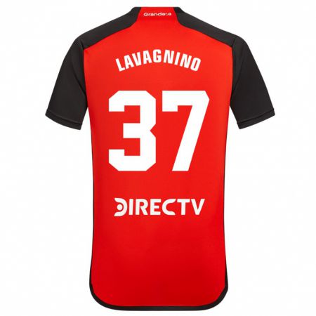 Kandiny Enfant Maillot Lucas Lavagnino #37 Rouge Tenues Extérieur 2023/24 T-Shirt