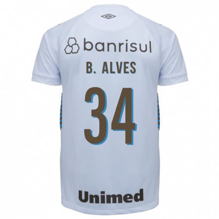Kandiny Enfant Maillot Bruno Alves #34 Blanc Tenues Extérieur 2023/24 T-Shirt