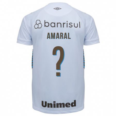 Kandiny Enfant Maillot Lucas Amaral #0 Blanc Tenues Extérieur 2023/24 T-Shirt