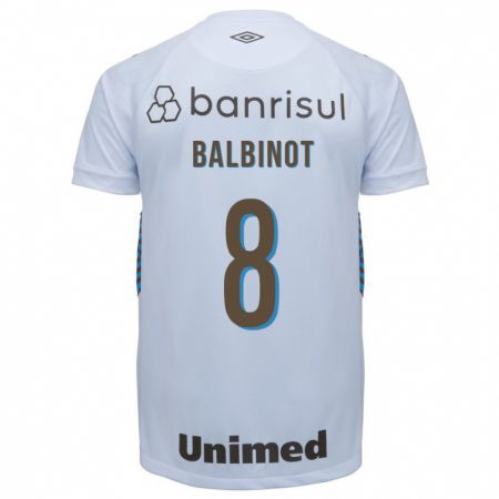 Kandiny Enfant Maillot Manu Balbinot #8 Blanc Tenues Extérieur 2023/24 T-Shirt