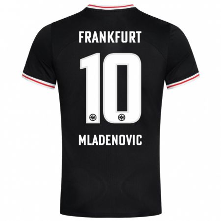 Kandiny Enfant Maillot Marko Mladenovic #10 Noir Tenues Extérieur 2023/24 T-Shirt