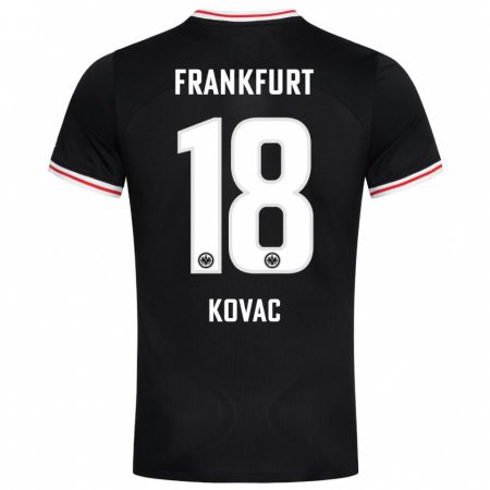 Kandiny Enfant Maillot Niko Kovac #18 Noir Tenues Extérieur 2023/24 T-Shirt