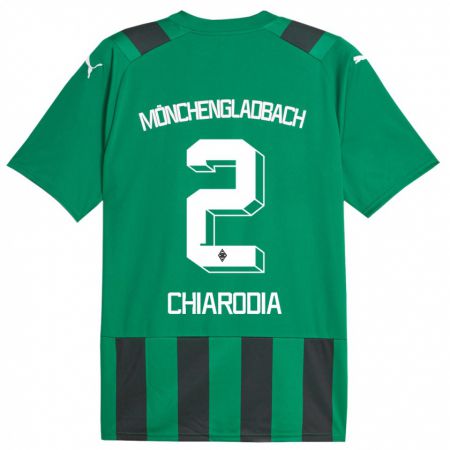 Kandiny Enfant Maillot Fabio Chiarodia #2 Vert Noir Tenues Extérieur 2023/24 T-Shirt