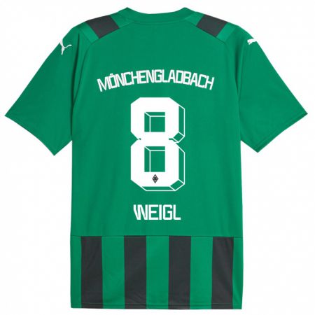 Kandiny Enfant Maillot Julian Weigl #8 Vert Noir Tenues Extérieur 2023/24 T-Shirt