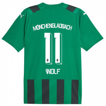 Kandiny Enfant Maillot Hannes Wolf #11 Vert Noir Tenues Extérieur 2023/24 T-Shirt