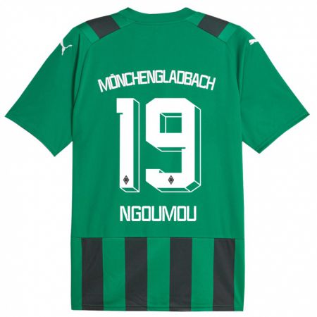 Kandiny Enfant Maillot Nathan Ngoumou #19 Vert Noir Tenues Extérieur 2023/24 T-Shirt
