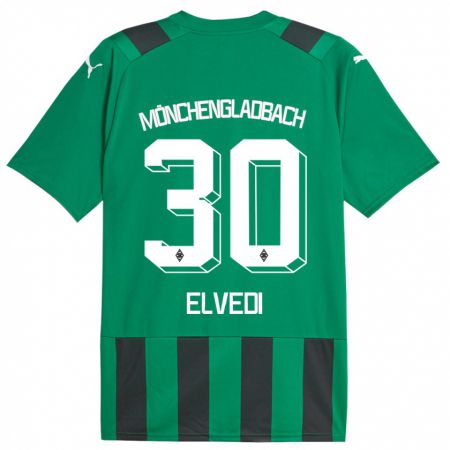 Kandiny Enfant Maillot Nico Elvedi #30 Vert Noir Tenues Extérieur 2023/24 T-Shirt
