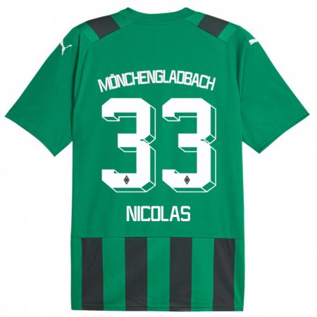 Kandiny Enfant Maillot Moritz Nicolas #33 Vert Noir Tenues Extérieur 2023/24 T-Shirt