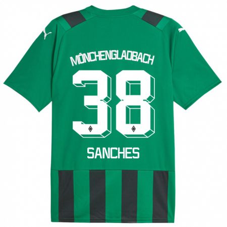 Kandiny Enfant Maillot Yvandro Borges Sanches #38 Vert Noir Tenues Extérieur 2023/24 T-Shirt