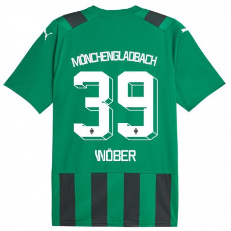 Kandiny Enfant Maillot Maximilian Wöber #39 Vert Noir Tenues Extérieur 2023/24 T-Shirt