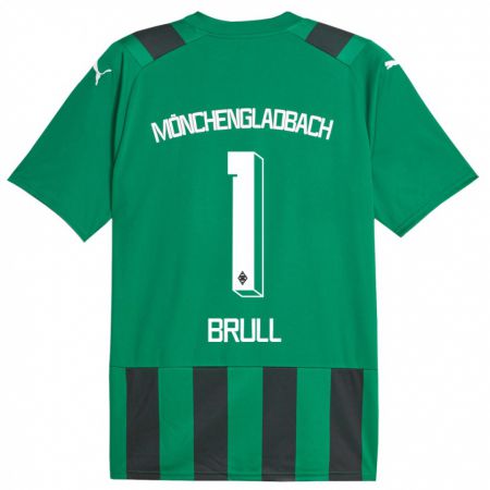 Kandiny Enfant Maillot Maximilian Brüll #1 Vert Noir Tenues Extérieur 2023/24 T-Shirt