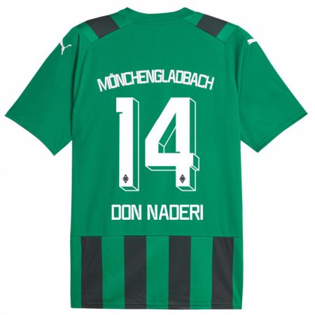 Kandiny Enfant Maillot Ryan Don Naderi #14 Vert Noir Tenues Extérieur 2023/24 T-Shirt