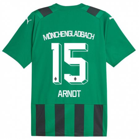 Kandiny Enfant Maillot Leo Arndt #15 Vert Noir Tenues Extérieur 2023/24 T-Shirt