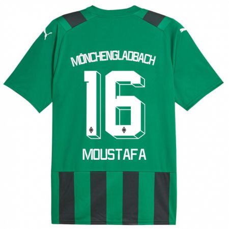 Kandiny Enfant Maillot Moustafa Ashraf Moustafa #16 Vert Noir Tenues Extérieur 2023/24 T-Shirt