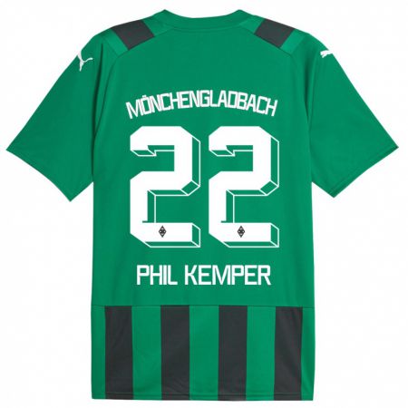 Kandiny Enfant Maillot Phil Kemper #22 Vert Noir Tenues Extérieur 2023/24 T-Shirt