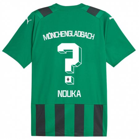 Kandiny Enfant Maillot Michael Nduka #0 Vert Noir Tenues Extérieur 2023/24 T-Shirt