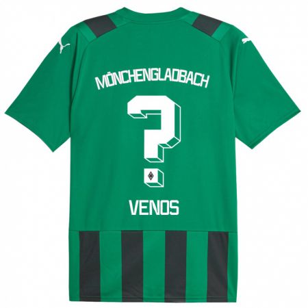 Kandiny Enfant Maillot Christos Venos #0 Vert Noir Tenues Extérieur 2023/24 T-Shirt