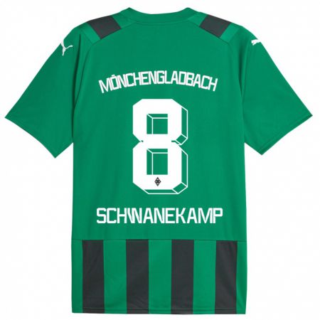 Kandiny Enfant Maillot Jana Schwanekamp #8 Vert Noir Tenues Extérieur 2023/24 T-Shirt