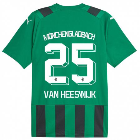 Kandiny Enfant Maillot Amber Van Heeswijk #25 Vert Noir Tenues Extérieur 2023/24 T-Shirt