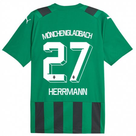 Kandiny Enfant Maillot Michelle Herrmann #27 Vert Noir Tenues Extérieur 2023/24 T-Shirt