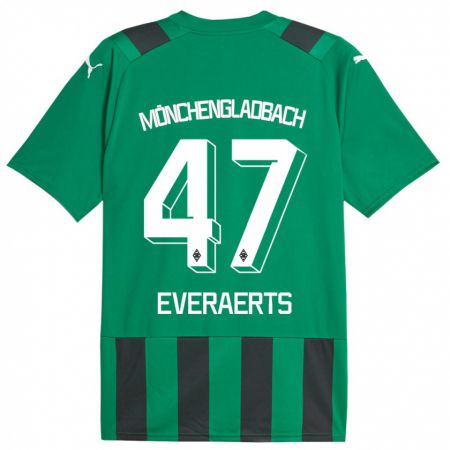 Kandiny Enfant Maillot Kim Everaerts #47 Vert Noir Tenues Extérieur 2023/24 T-Shirt