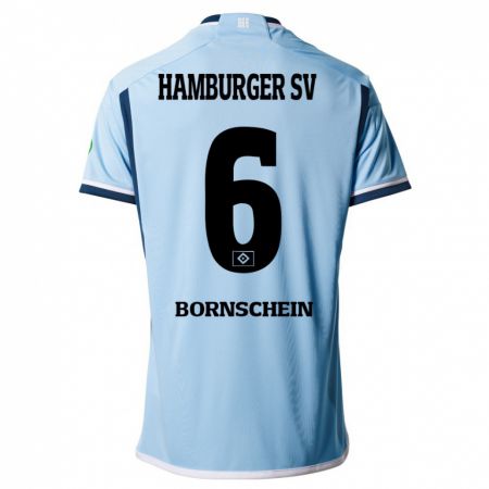 Kandiny Enfant Maillot Lukas Bornschein #6 Bleu Tenues Extérieur 2023/24 T-Shirt